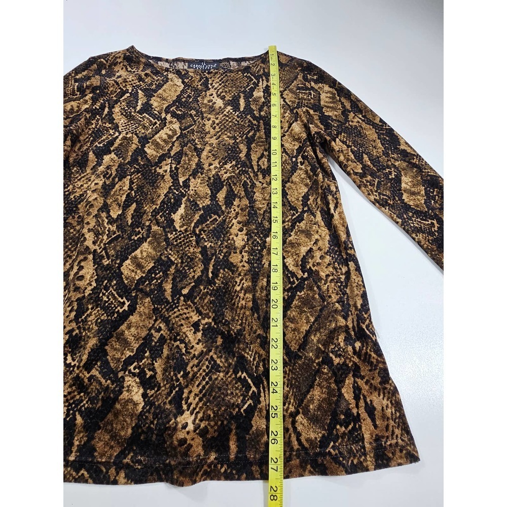 Carole little petite small PS animal print velour soft blouse career casual - Picture 6 of 7